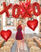 Lovoir 16-Inch Red XOXO Heart Balloons – 6 Pcs Valentine’s Day Decor