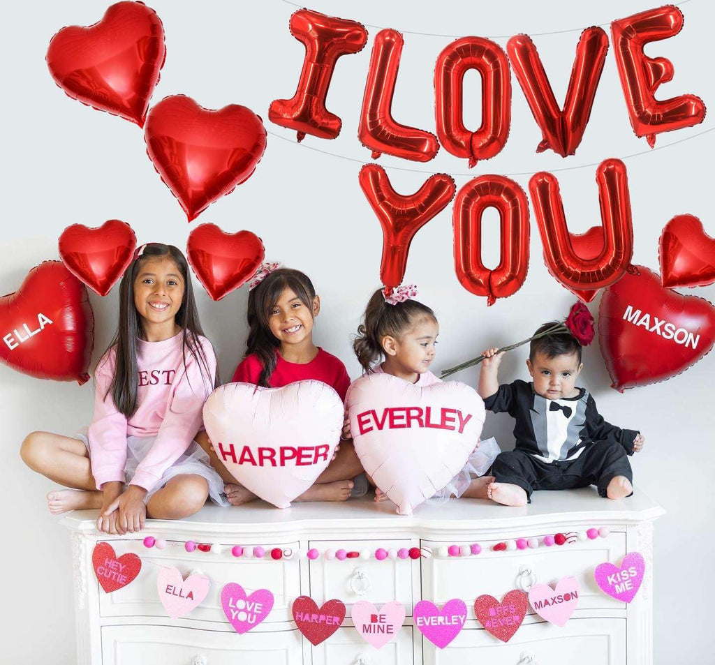 Lovoir 16-Inch Red I LOVE YOU Balloons – 10 Pcs, Valentine’s Day Banner for Weddings & Parties