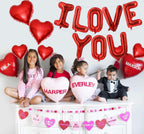 Lovoir 16-Inch Red I LOVE YOU Balloons – 10 Pcs, Valentine’s Day Banner for Weddings & Parties