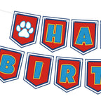 Lsydzh Cartoon Dog Paw Birthday Banner - Cute Cartoon Party Sign for Boys