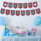 Lsydzh Cartoon Dog Paw Birthday Banner - Cute Cartoon Party Sign for Boys