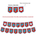 Lsydzh Cartoon Dog Paw Birthday Banner - Cute Cartoon Party Sign for Boys