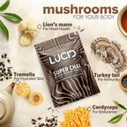 Lucid Superfood Organic Mushroom Chai with Nootropics – Lion’s Mane, Cordyceps & Tremella – Instant Focus Chai – USA Made