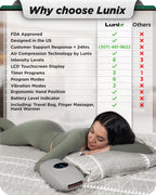 Lunix LX7 Hand Massager – LCD Touchscreen, Heated Air Compression, Cordless