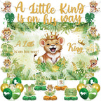 LUUFILx Lion Baby Shower Decorations – A Little King on His Way Banner & Safari Party Supplies