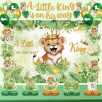 LUUFILx Lion Baby Shower Decorations – A Little King on His Way Banner & Safari Party Supplies