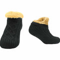 Sock Stack Slipper Socks Sherpa Lined Warm Nordic Fair Isle Non Slip Indoor Winter House Shoes Black Navy Grey UK 4 To 7 8 To 12