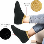 Sock Stack Slipper Socks Sherpa Lined Warm Nordic Fair Isle Non Slip Indoor Winter House Shoes Black Navy Grey UK 4 To 7 8 To 12
