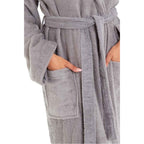 Daisy Dreamer Women Bamboo Hooded Dressing Gown Towelling Robe Ultra Absorbent Grey Cotton Rich Easy-Care Bath Robe