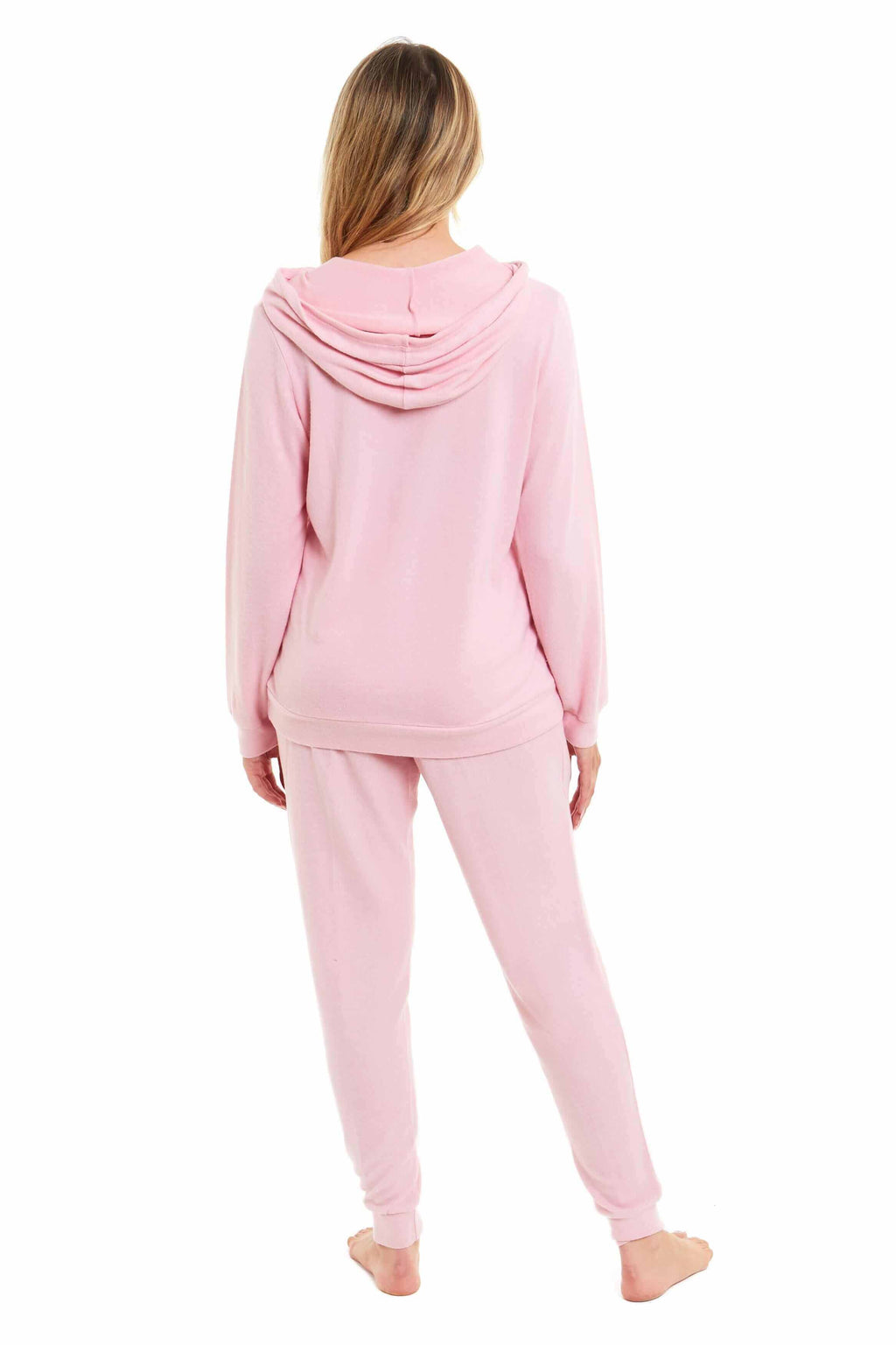 Daisy Dreamer Hooded Pyjama Set Womens Pink Grey Long Sleeve Hoodie and Pants Luxurious