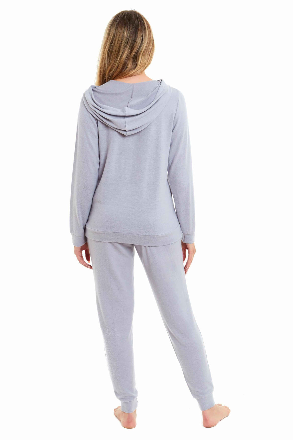 Daisy Dreamer Hooded Pyjama Set Womens Pink Grey Long Sleeve Hoodie and Pants Luxurious