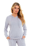 Daisy Dreamer Hooded Pyjama Set Womens Pink Grey Long Sleeve Hoodie and Pants Luxurious