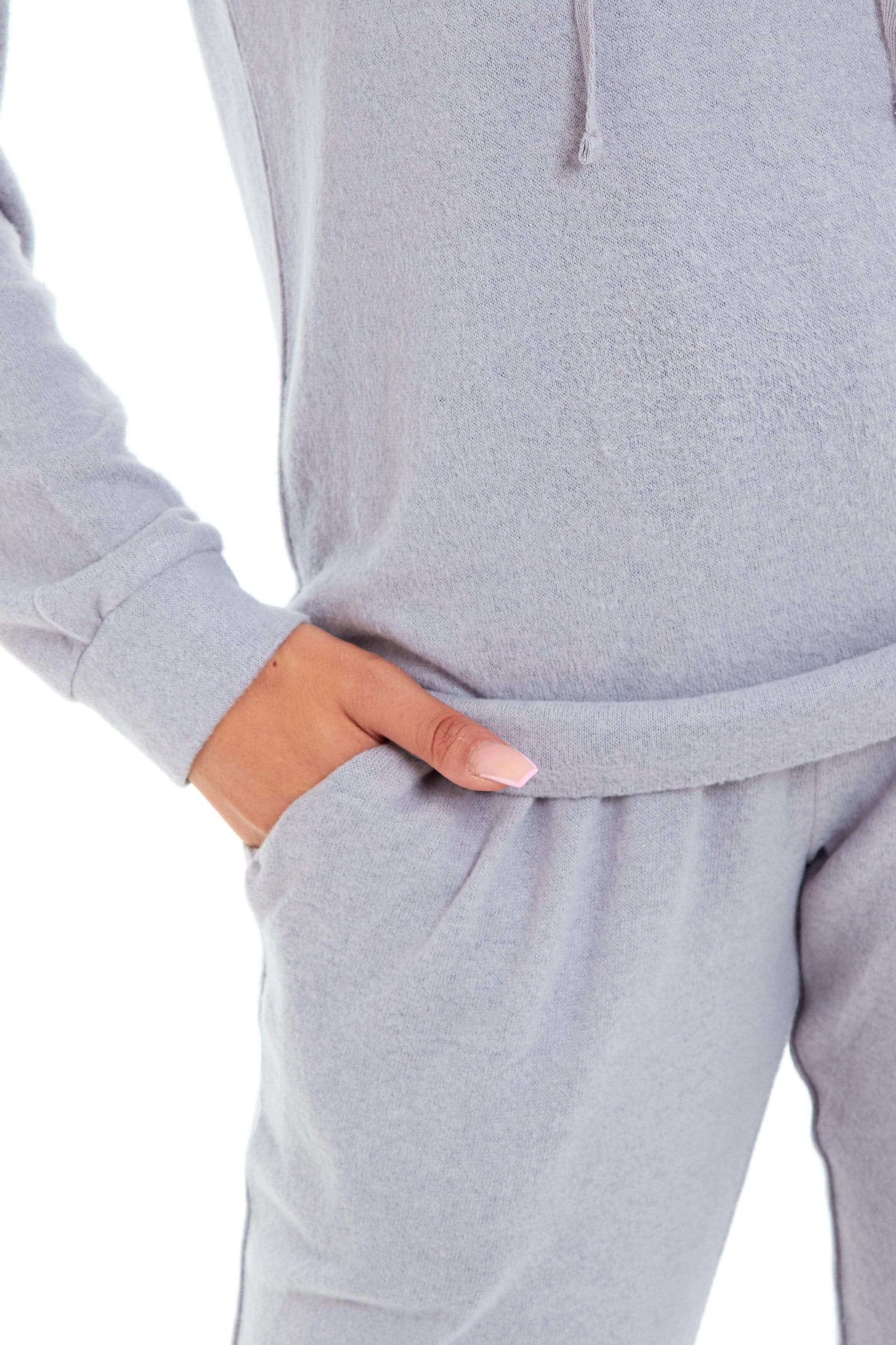 Daisy Dreamer Hooded Pyjama Set Womens Pink Grey Long Sleeve Hoodie and Pants Luxurious