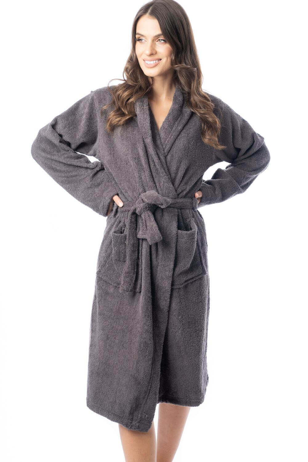 Daisy Dreamer Womens Bath Robe 100 Percent Cotton Terry Towelling Ultra-Absorbent Soft Cozy Dressing Gown For Home Spa Gym Travel