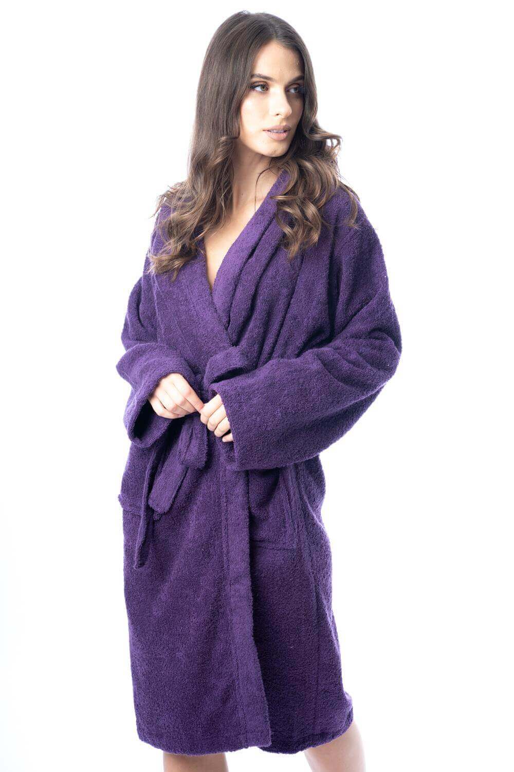 Daisy Dreamer Womens Bath Robe 100 Percent Cotton Terry Towelling Ultra-Absorbent Soft Cozy Dressing Gown For Home Spa Gym Travel