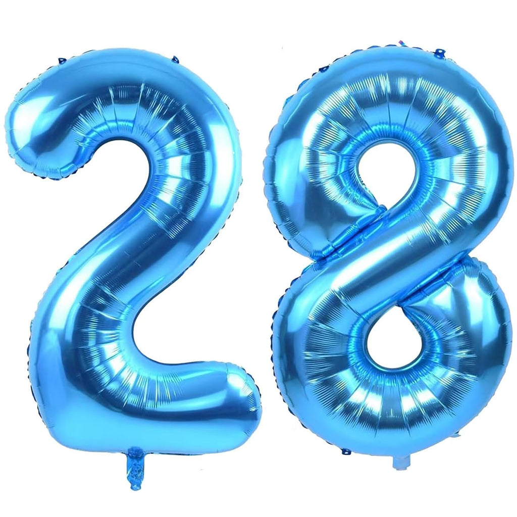 LVMOQIQIU 40-Inch Blue Foil Number Balloons — Set of 2 Large Numeric Balloons for Birthday, Anniversary & Photo Backdrops