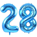 LVMOQIQIU 40-Inch Blue Foil Number Balloons — Set of 2 Large Numeric Balloons for Birthday, Anniversary & Photo Backdrops