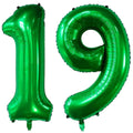 LVMOQIQIU 40-Inch Dark Green Foil Number Balloons – 19 & 91 for Parties