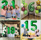 LVMOQIQIU 40-Inch Dark Green Foil Number Balloons – 19 & 91 for Parties
