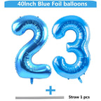 LVMOQIQIU 40 Inch Blue Foil Number Balloons – 23 & 32 for Birthday, Wedding, Anniversary Party Decor