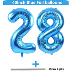 LVMOQIQIU 40-Inch Blue Foil Number Balloons — Set of 2 Large Numeric Balloons for Birthday, Anniversary & Photo Backdrops