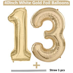 LVMOQIQIU Light Gold 40-Inch Number Balloons – 13 & 31 Foil Balloons for Birthday & Wedding Decor
