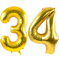 LVMOQIQIU Gold Foil Number Balloons 40 Inch – 34 & 43 for Birthdays, Weddings & Milestones