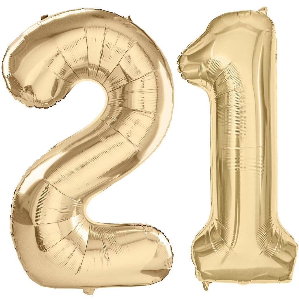 LVMOQIQIU Light Gold 40-Inch Number Balloons | 21st Birthday Foil Balloons Champagne Gold