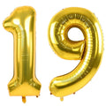 LVMOQIQIU Gold Number Balloons – 40 Inch Foil Numerals (19 & 91) for Birthday, Wedding & Party Decor