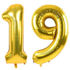 LVMOQIQIU Gold Number Balloons – 40 Inch Foil Numerals (19 & 91) for Birthday, Wedding & Party Decor