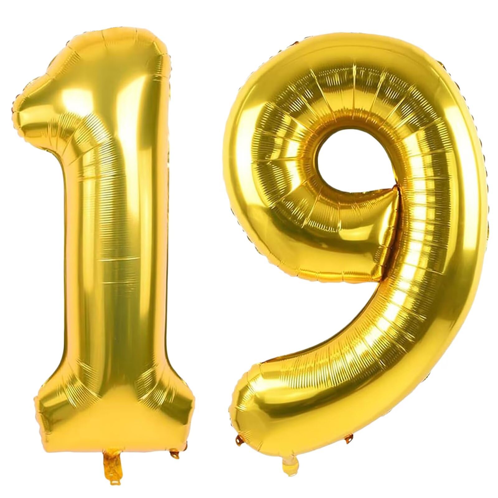 LVMOQIQIU Gold Number Balloons – 40 Inch Foil Numerals (19 & 91) for Birthday, Wedding & Party Decor