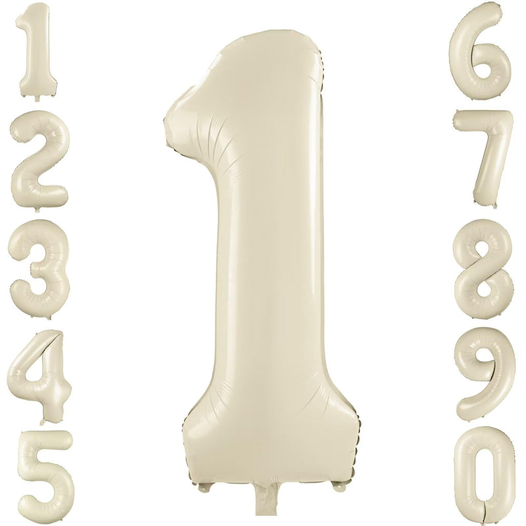 LVMOQIQIU 40-Inch Cream White Foil Number Balloon – Large Numeral Balloons for Weddings, Birthdays, and Celebrations