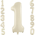 LVMOQIQIU 40-Inch Cream White Foil Number Balloon – Large Numeral Balloons for Weddings, Birthdays, and Celebrations