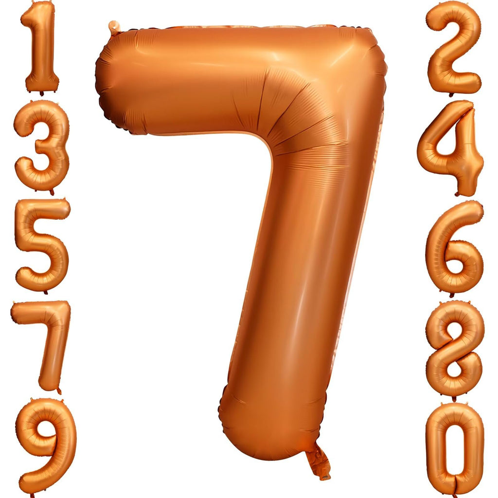 LVMOQIQIU 40-Inch Orange Foil Number Balloons – Party Decor (0-9)