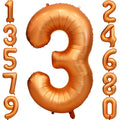 LVMOQIQIU 40-Inch Orange Foil Number Balloons (0-9) for Birthdays, Weddings, and Events