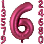 LVMOQIQIU 40-inch Burgundy 6 Balloon - Wine Red Foil Number 6 Balloons for Parties