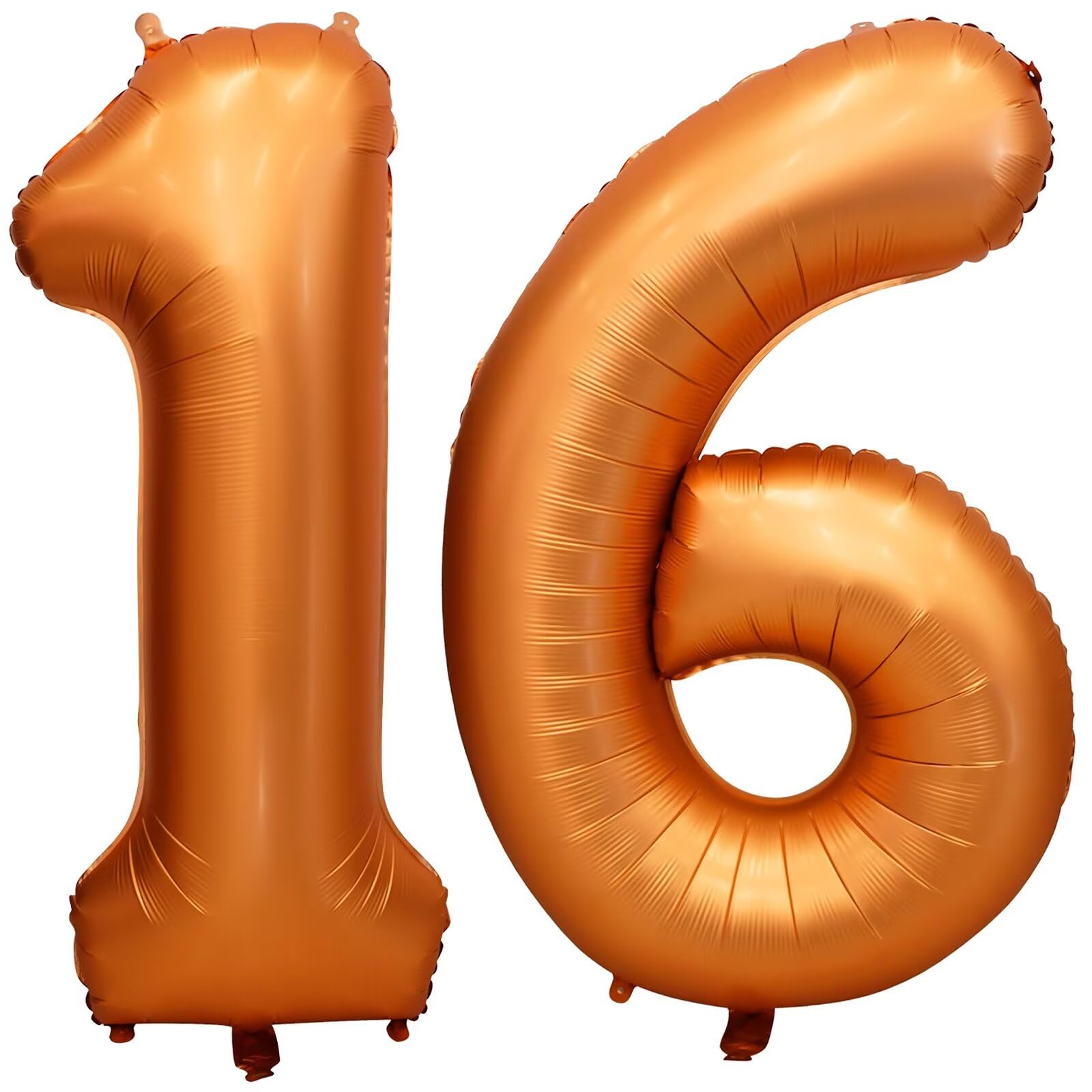 LVMOQIQIU 40in Orange Foil Number Balloons – 16 or 61 (2-Pack)