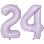 Lvmoqiqiu Purple 24 Balloon Set – 40-Inch Matte Purple Foil Number Balloons for Birthday, Wedding & Party