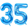 LVMOQIQIU 40-Inch Blue Foil Balloons — Number 35 & 53 for Celebrations