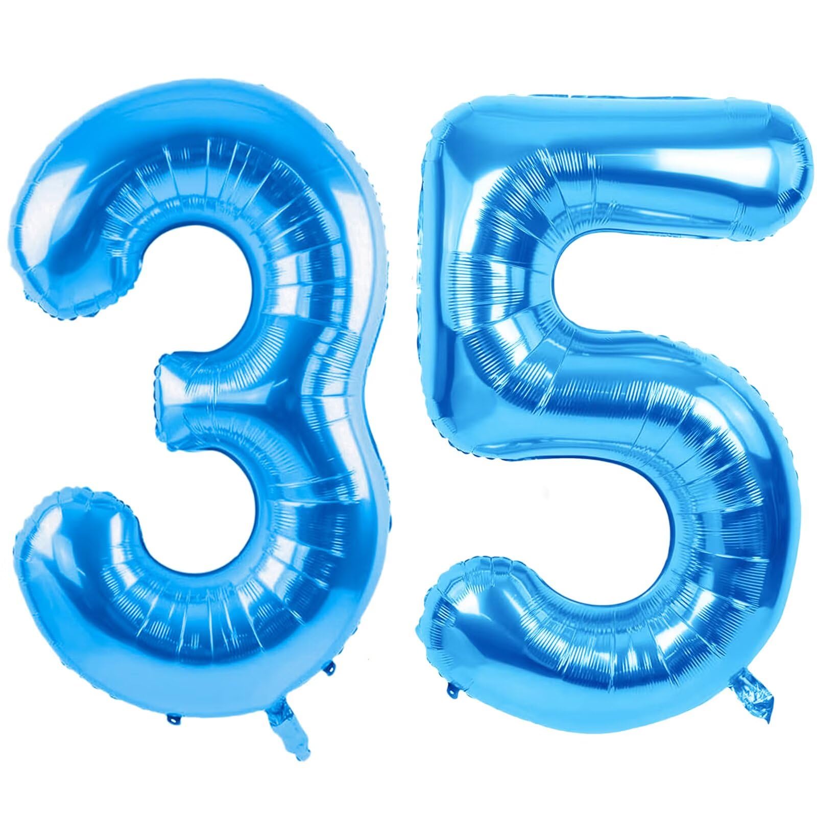 LVMOQIQIU 40-Inch Blue Foil Balloons — Number 35 & 53 for Celebrations
