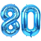 LVMOQIQIU 40-Inch Blue 80 Balloon Set – Blue Number Balloons for Parties, Weddings & Celebrations