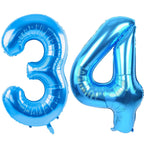 LVMOQIQIU 40-Inch Blue Foil Balloons – Blue Number 34 & 43 for Birthdays, Weddings & Parties