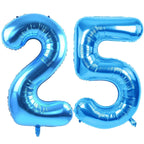 LVMOQIQIU 40 Inch Blue 25 Balloon – Foil Number Balloons for Birthday, Wedding, Anniversary | 2-Pack