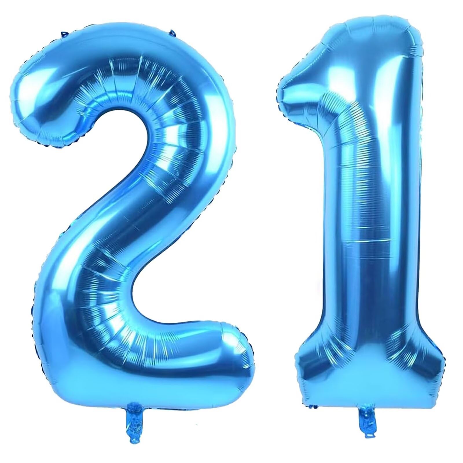 LVMOQIQIU 40in Blue Number Balloons – 2 & 1 Foil Set for Birthday Parties