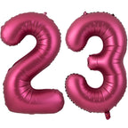 LVMOQIQIU 40-Inch Burgundy Foil Number Balloons (23 & 32) for Birthday, Wedding, Anniversary Party