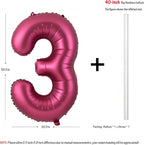 LVMOQIQIU 40-Inch Burgundy Foil Number Balloons (23 & 32) for Birthday, Wedding, Anniversary Party