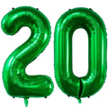 LVMOQIQIU 40-Inch Dark Green Foil Number Balloons – 20, Birthday & Event Decor