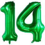 LVMOQIQIU 40-Inch Dark Green Foil Balloons – 14 & 41 Number Sets for Weddings & Parties
