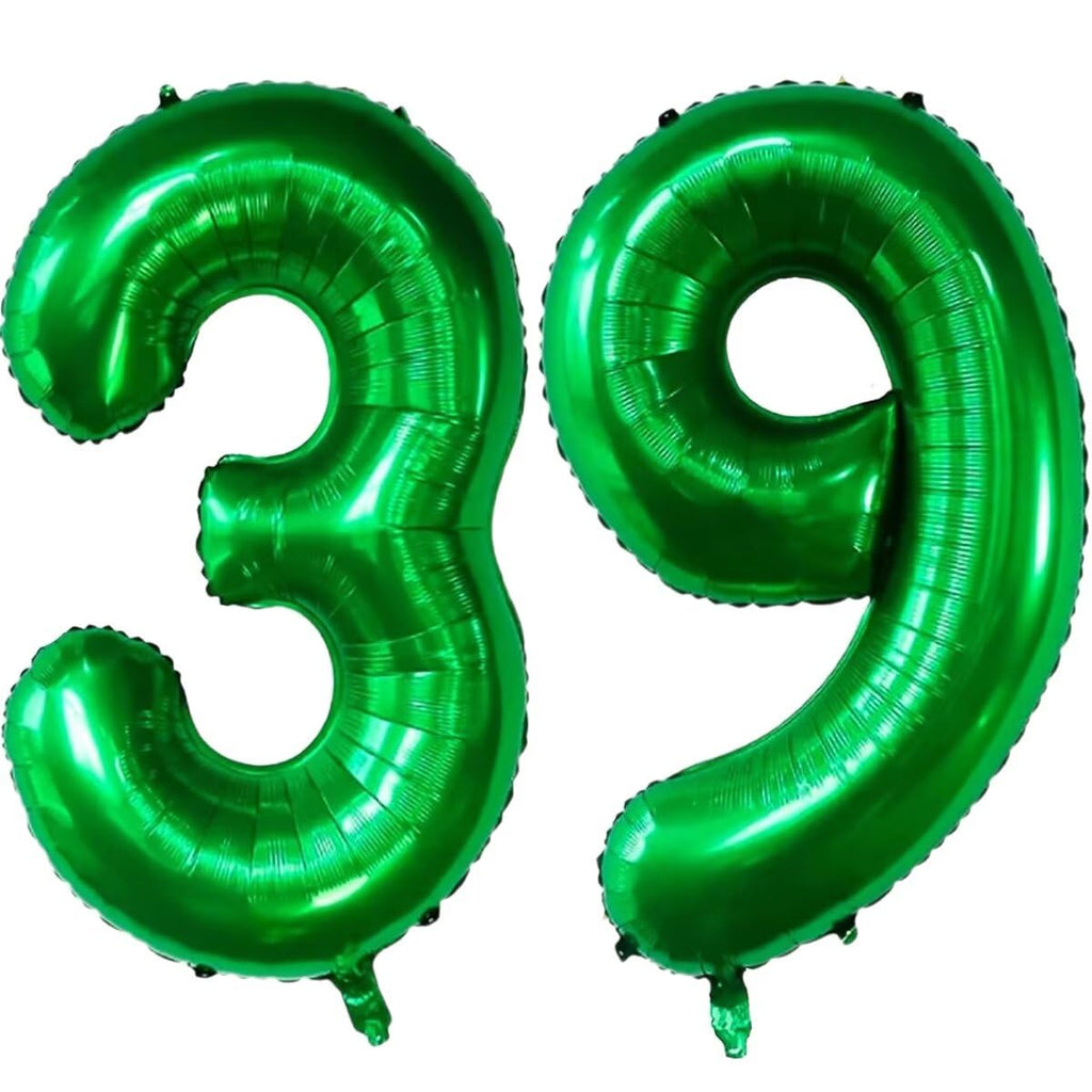 LVMOQIQIU 40-Inch Dark Green Foil Balloons – Number 39 & 93 Set for Birthday, Wedding & Milestone Decor