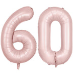 LVMOQIQIU 40 Inch Light Pink 60-Number Balloon | Matte Pink Large Foil Balloons for Birthday, Wedding & Party
